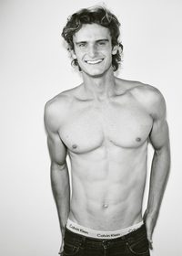 Jack Sacks black and white shirtless portrait
