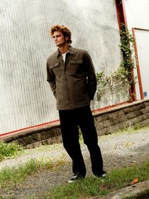Jack Sacks olive jacket full length look